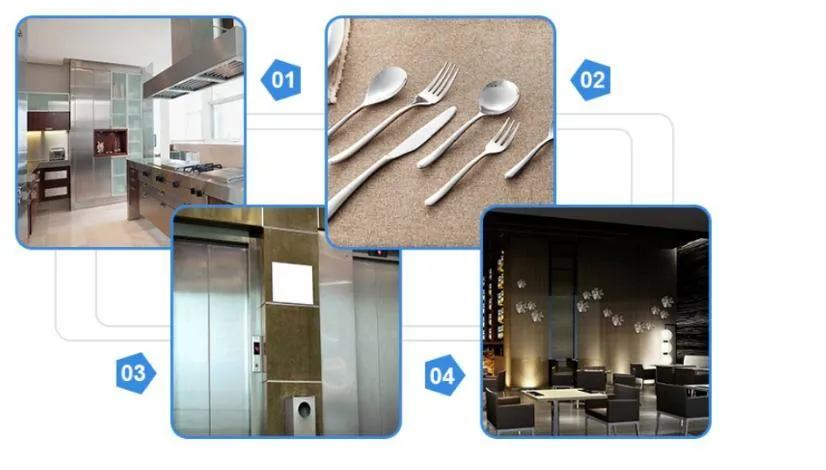 Blacha ze stali nierdzewnej 18 gauge, technika walcowania na zimno, powierzchnia BA, powierzchnia 2B 3